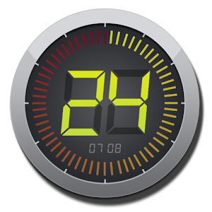 Circle digital clock. widget logo