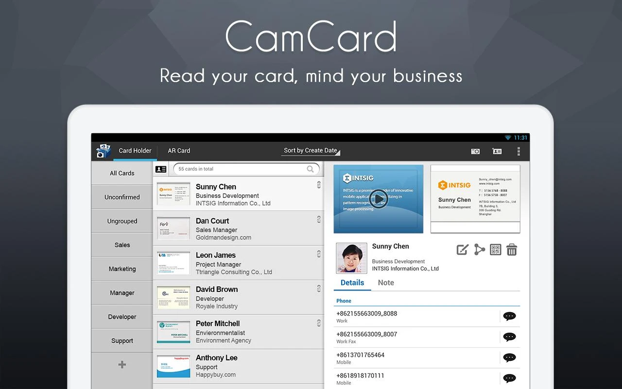 CamCard - Business Card Reader - screenshot