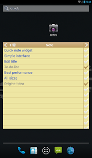 Note To Do. Widget