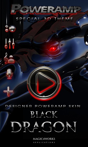 Poweramp skin Black Dragon