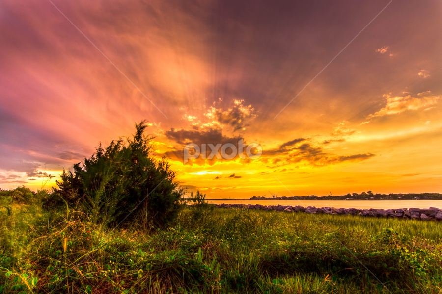 natural fireworks by Mike Pedigo - Landscapes Sunsets & Sunrises