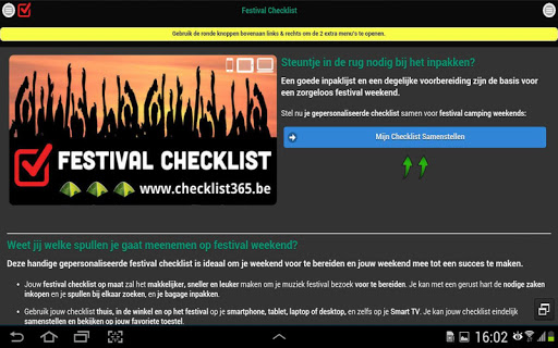 【免費旅遊App】Festival Checklist (NL)-APP點子