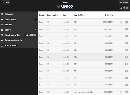 WECO E-Commerce Mobile Demo Screenshots 15