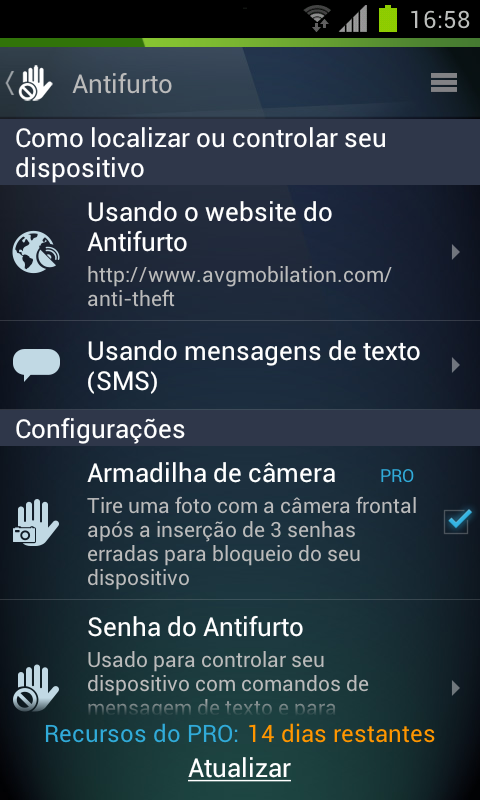 AVG AntiVirus GRÁTIS - screenshot