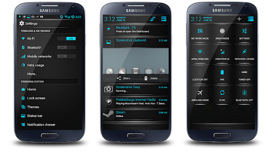 Screenshot Blue Fire Theme CM11/AOKP v4.07