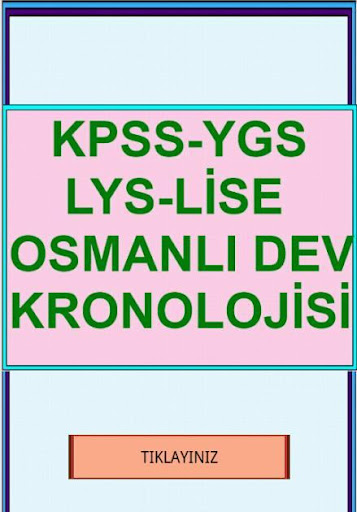 KPSS YGS LYS OSMANLI KRONOLOJİ