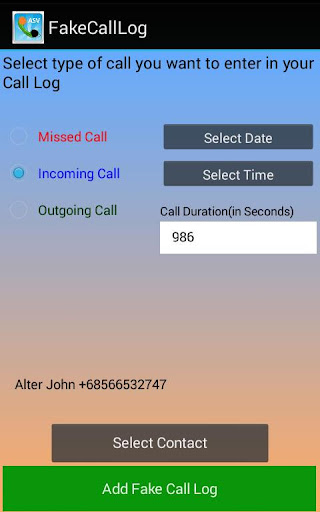 Fake Call Log