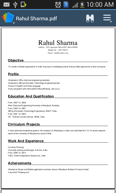 Professional Resume Builder - screenshot