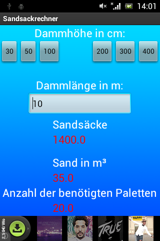 Sandsack Rechner