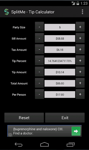 Split Me Tip Calculator