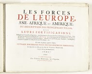 Titelpagina voor het vijfde deel van het prentwerk: Les Forces de l'Europe, Asie, Afrique et Amerique, ca. 1702