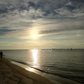 Painted Clouds at Sunset by Linda Hackney - Landscapes Beaches