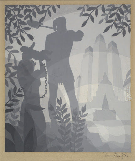 The Founding of Chicago - Aaron Douglas — Google Arts & Culture