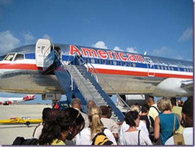 Boarding the AA plane