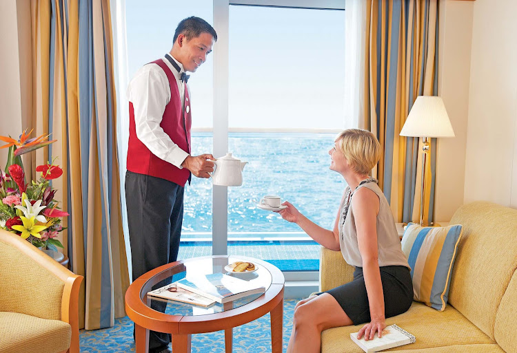 Enjoy a beautiful ocean view and personal service from crew while staying in a balcony stateroom on your Princess cruise.