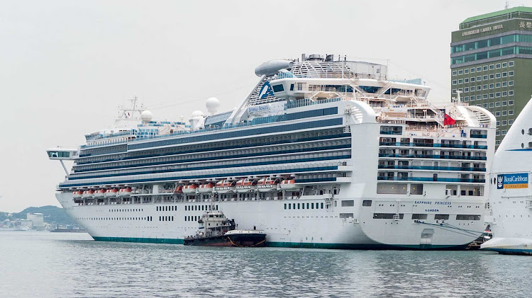 Sapphire Princess in Keelung Harbor, Taiwan.