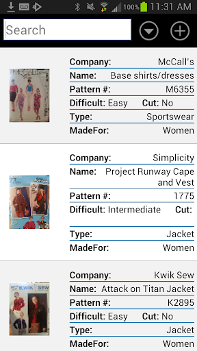 Sewing Pattern catalog