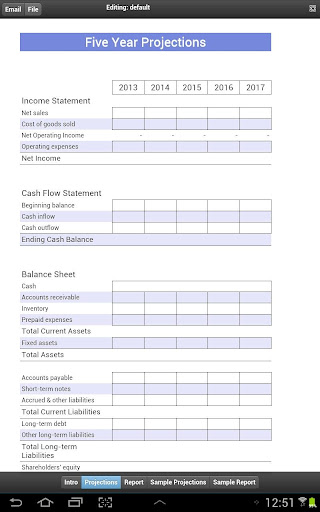 5 year Cash Flow Projections