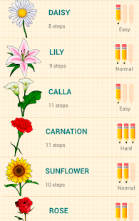 Capture d'ecran de l'application Android How to Draw Flowers