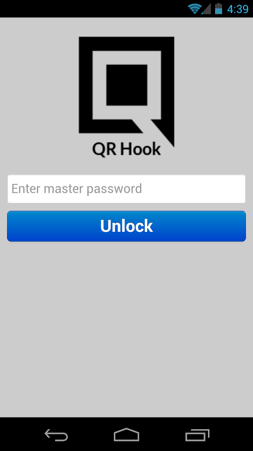 Android application QR Hook Password Manager screenshort