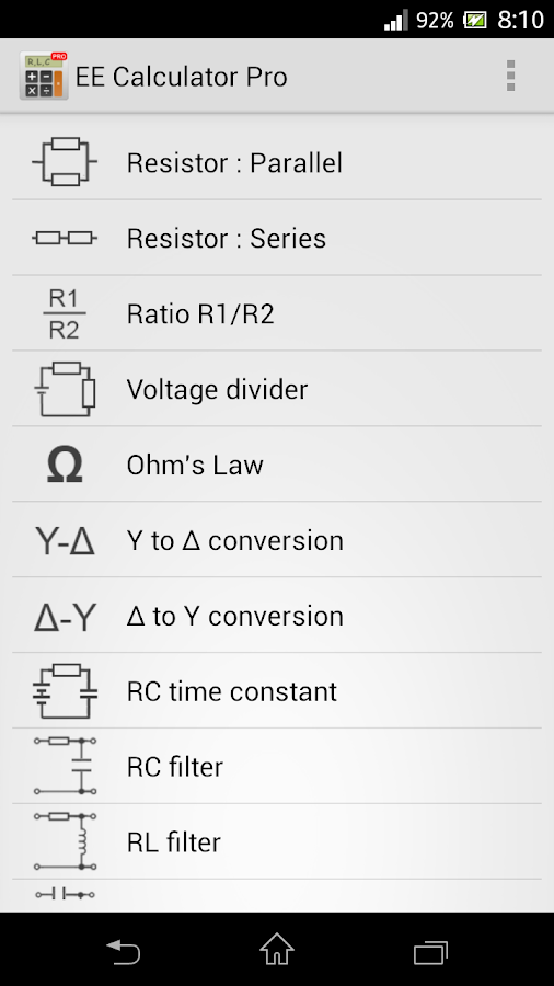    Electronics Toolbox Pro- screenshot  