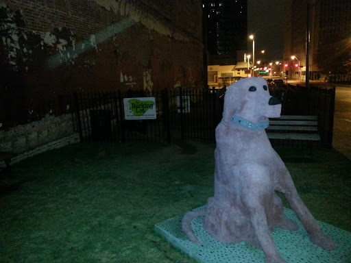 Barking Lot Dog Park with Statue