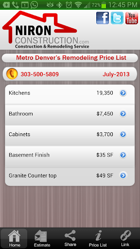 Remodeling Price List