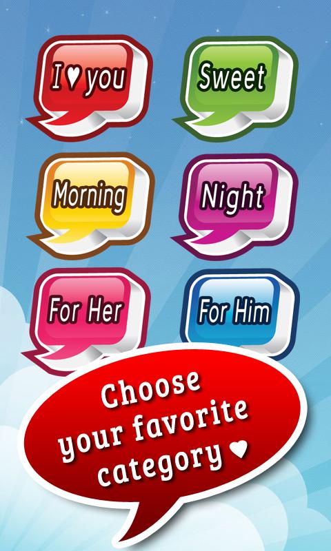 Android application Cute Love Text Messages Pro ♥ screenshort