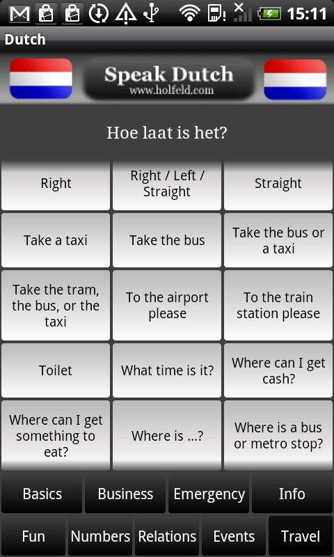 Android application Speak Dutch screenshort