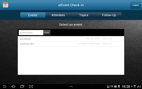 atEvent Check-In Screenshots 1