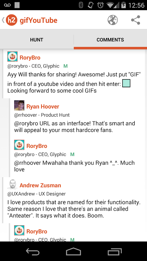    hunter2 - Product Hunt Client- screenshot  