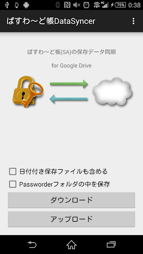 ぱすわ〜ど帳 SA データ同期 Google Drive