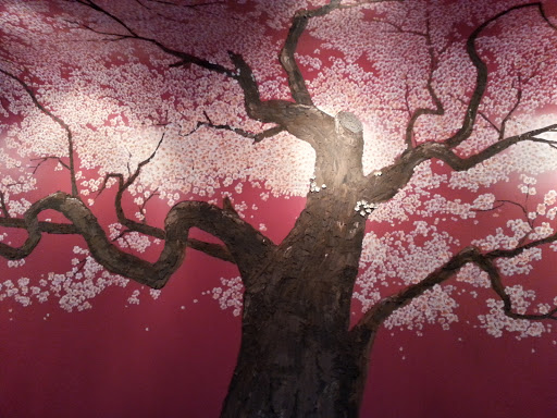 Cherry Blossom Tree Bas Relief Mural