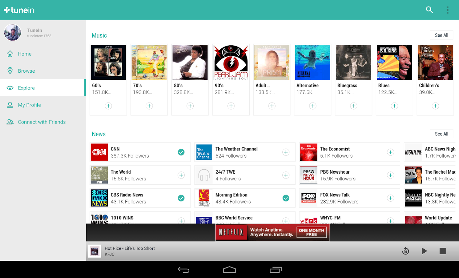 TuneIn Radio - screenshot