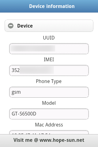 Device information