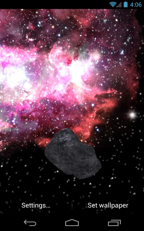 Android application Asteroid Apophis vs Galaxy LWP screenshort