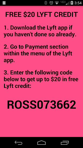 【免費交通運輸App】$20 Free Lyft Credit-APP點子