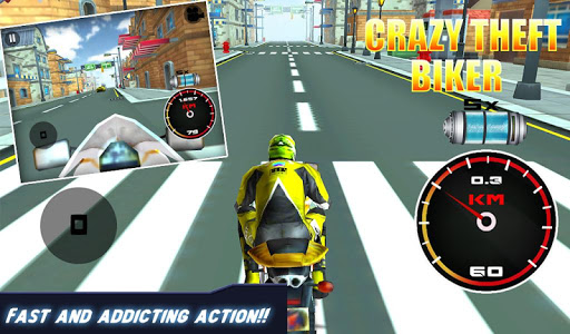 3D Crazy Theft Biker