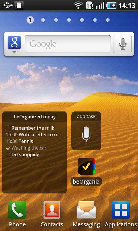 beOrganized Calendar and Tasks Screen 2