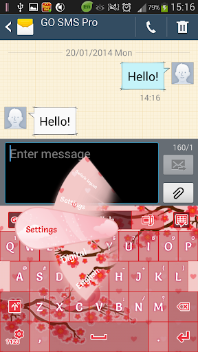 粉红色的樱花键盘