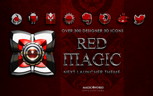 Next Launcher Theme Red Magic