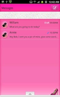 Download GO SMS - Pink Glitter Heels APK for PC