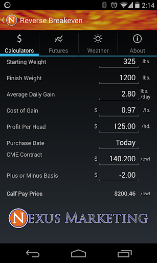 Nexus Cattle Calculator