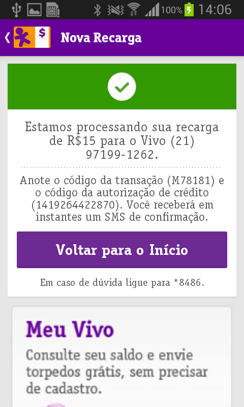 Recarga Vivo Screen 2