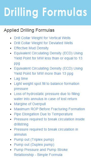 Drilling Formulas