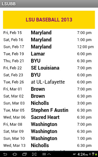 【免費運動App】LSU Baseball Schedule-APP點子