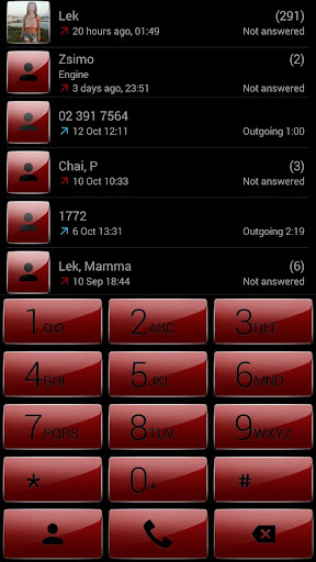 Dialer theme Gloss Red