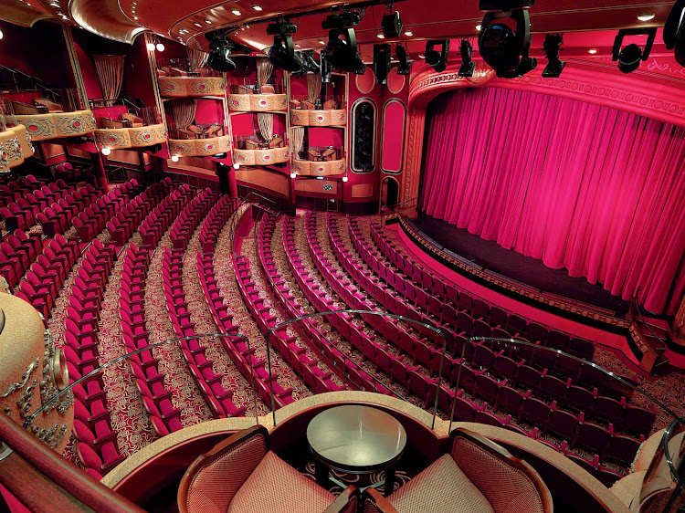 The Royal Court Theater aboard Queen Victoria offers guests a chance to enjoy a choice of musical productions and classic Shakespeare performances.