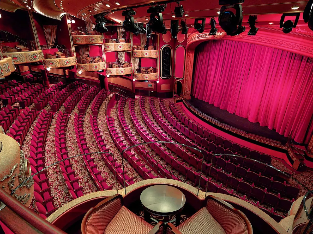 Cunard-Queen-Victoria-Royal-Court-Theater - The Royal Court Theater aboard Queen Victoria offers guests a chance to enjoy a choice of musical productions and classic Shakespeare performances.