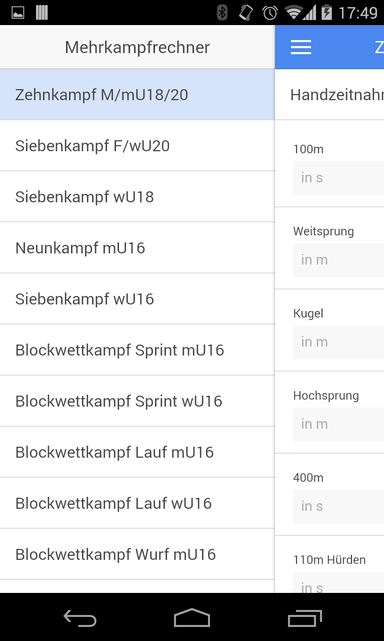 Mehrkampfrechner Screen 2
